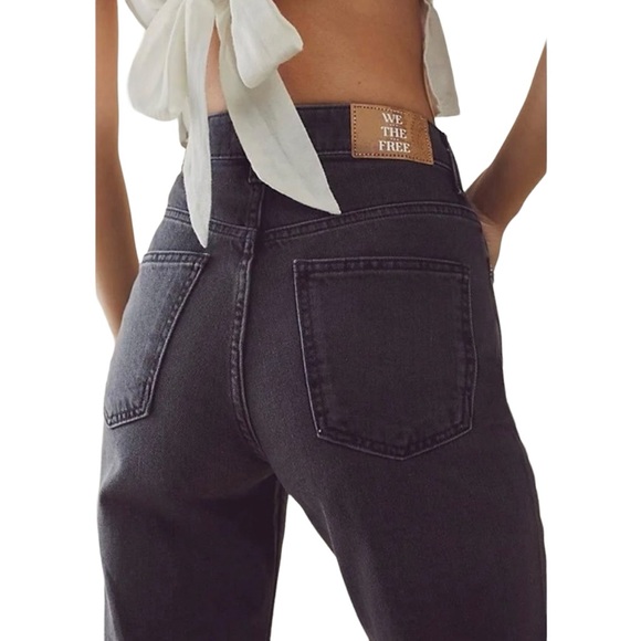 We The Free Pacifica High Rise Slim Straight Leg Jeans Washed Black Size 26 - Picture 15 of 15